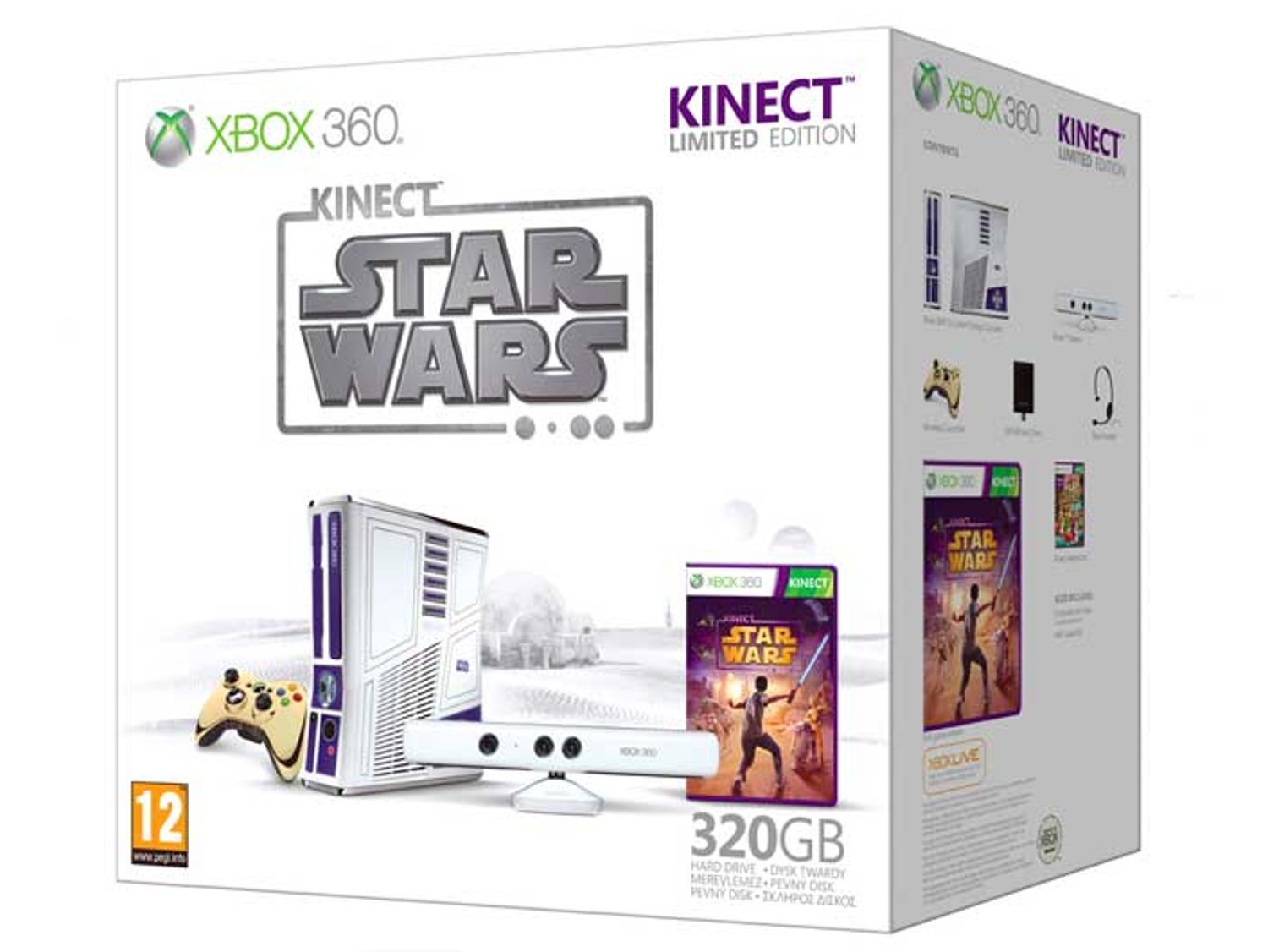 Microsoft Xbox 360 Slim Console (320GB) - Star Wars R2-D2 Edition [Complete] - Xbox 360 Hardware