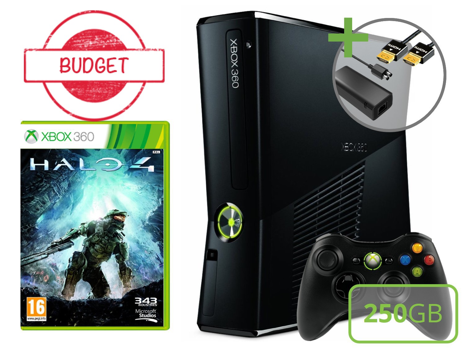 Microsoft Xbox 360 Slim Starter Pack - Halo 4 Edition - Budget Kopen | Xbox 360 Hardware