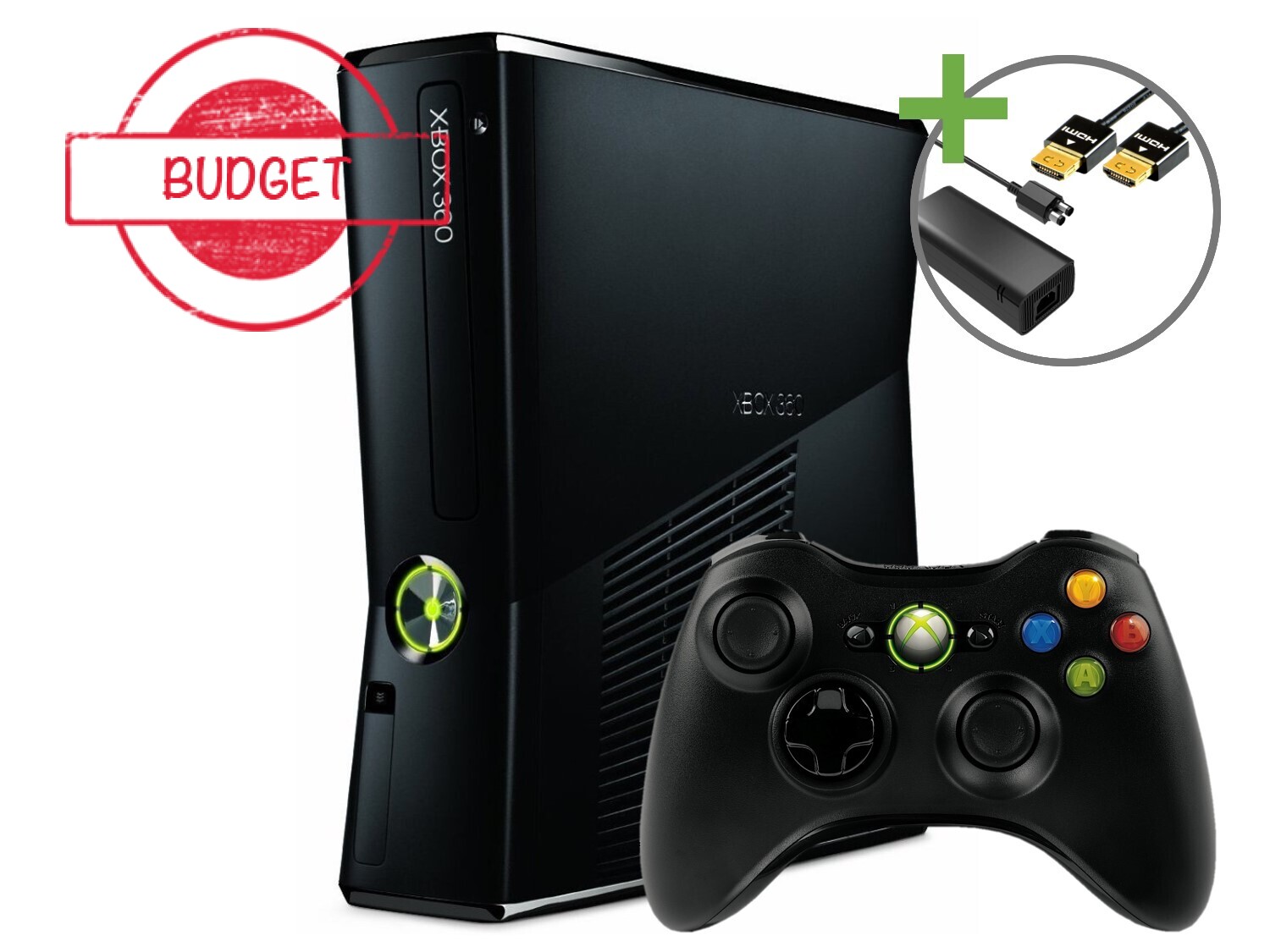 Microsoft Xbox 360 Slim Console 4GB Starter Pack - Mat Zwart - Budget Kopen | Xbox 360 Hardware